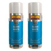 2X Hycote Gloss White Spray Paint 400ml Spray Paint